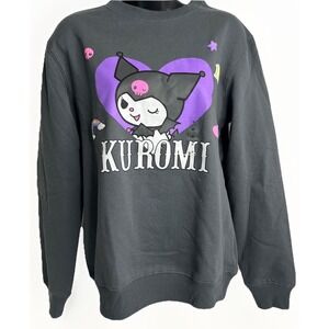 Kuromi By Sanrio Hybrid Apparel Gray Crewneck Sweatshirt Size Med New With Tags